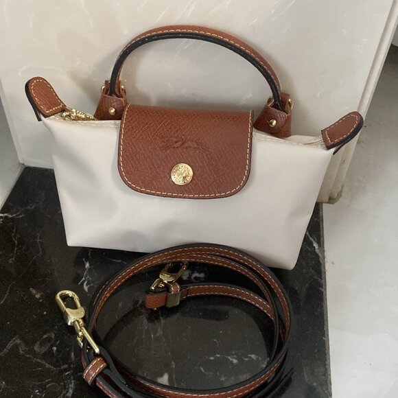 Longchamp Le Pliage XS Mini Tote Shoulder Bag White Handbag Outlet New FS JP👀 - Picture 3 of 6